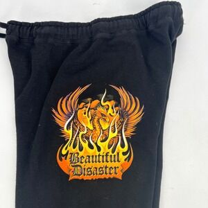 Beautiful Disaster Jogger Sweatpants Phoenix Collection Black Size L